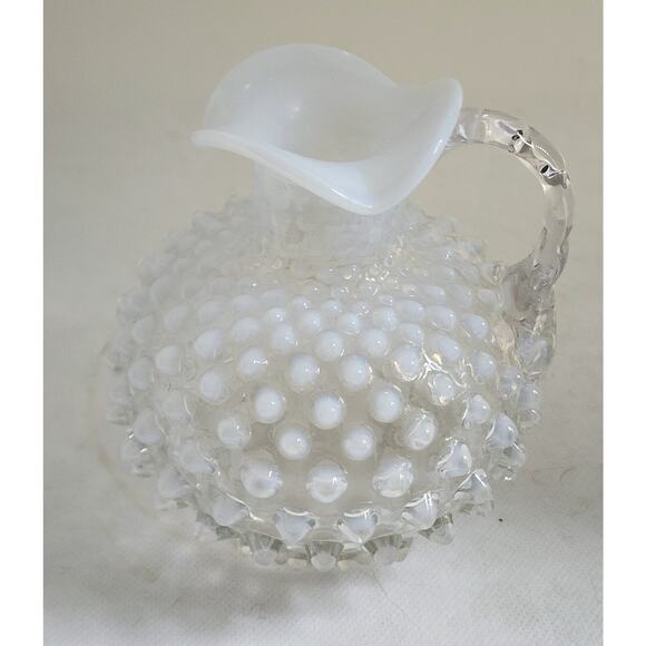 Fenton Glass Hobnail Cruet-Opalescent-Vintage-No Stopper-5" tall - Picture 8 of 12